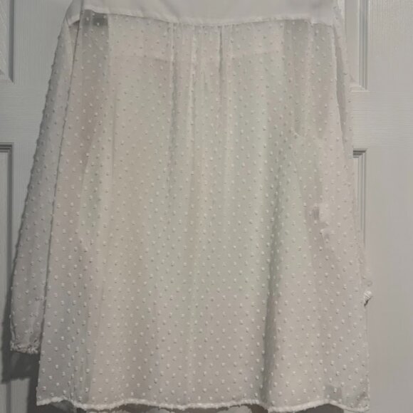 Jones New York XL Swiss Dot Blouse Tank Two Piece White Layered Top - Picture 2 of 3